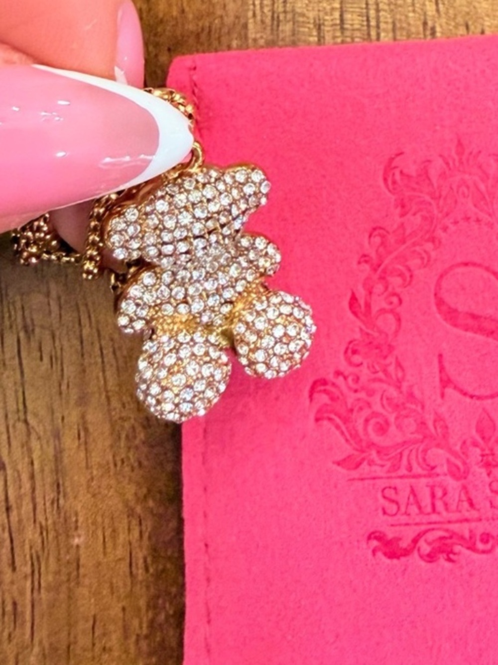Sitting Teddy Bear Necklace 18K Gold Sitting Bear Necklace